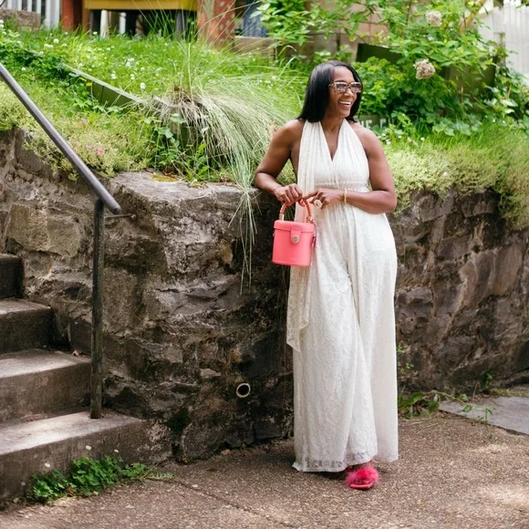 Lace Your Fears Wide-Leg Halter Maxi Jumpsuit – Size 6- - Picture 5 of 15